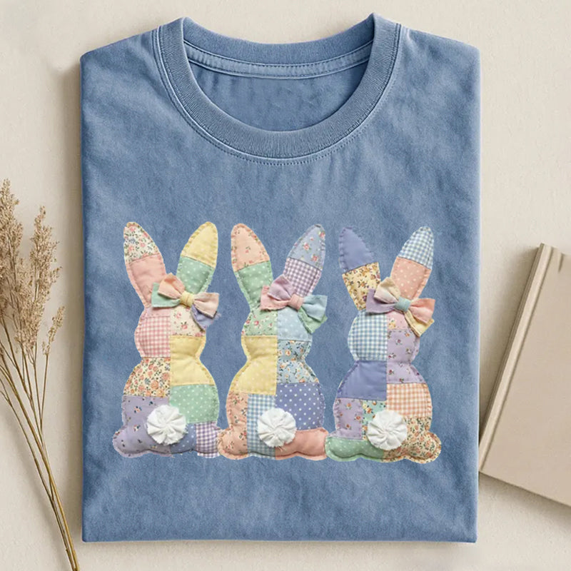 Faux Patchwork Bunny Rabbit T-shirt