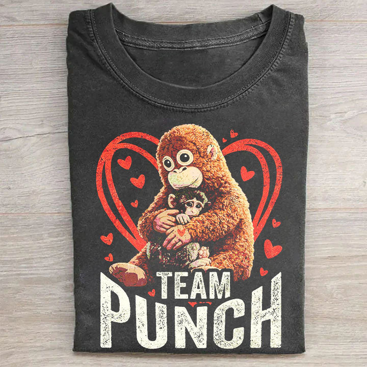 Punch-kun Monkey Heart Meme Graphic T-shirt