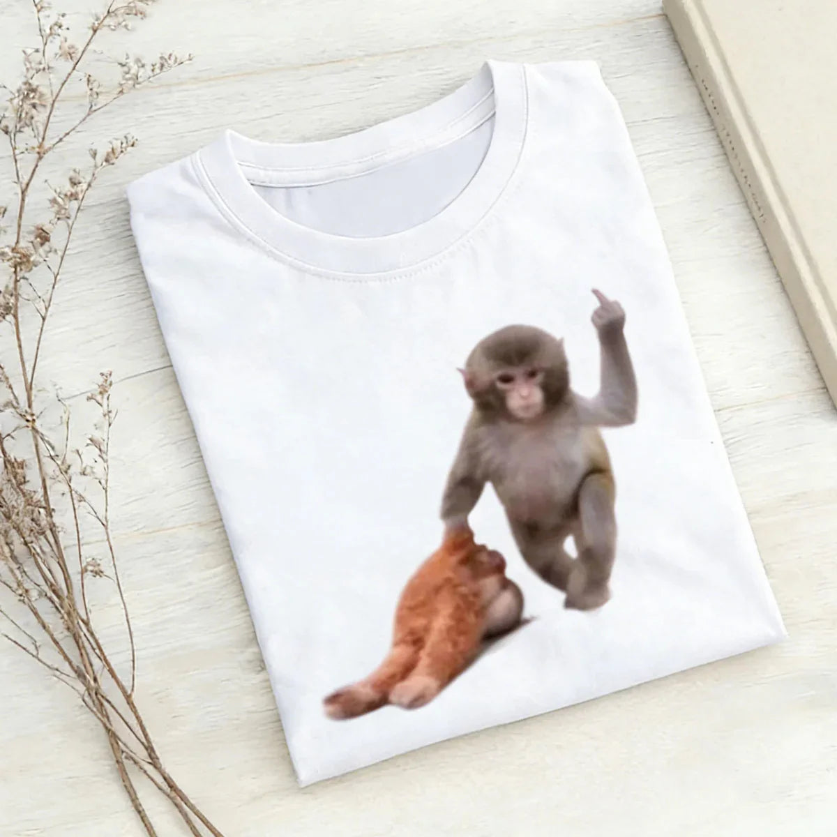 Punch-kun Monkey Meme Digital Inkjet T-shirt
