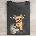 Yorkie Dog Drinking Iced Coffee T-shirt