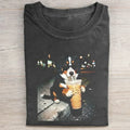 Bernese Mountain Dog Drinking Iced Coffee T-shirt