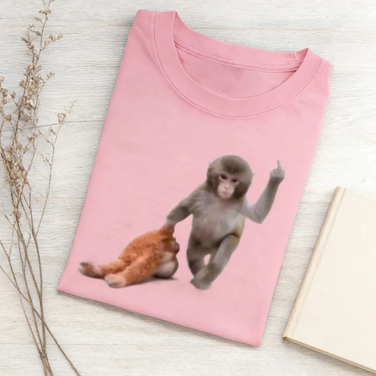 Punch-kun Monkey Meme Digital Inkjet T-shirt