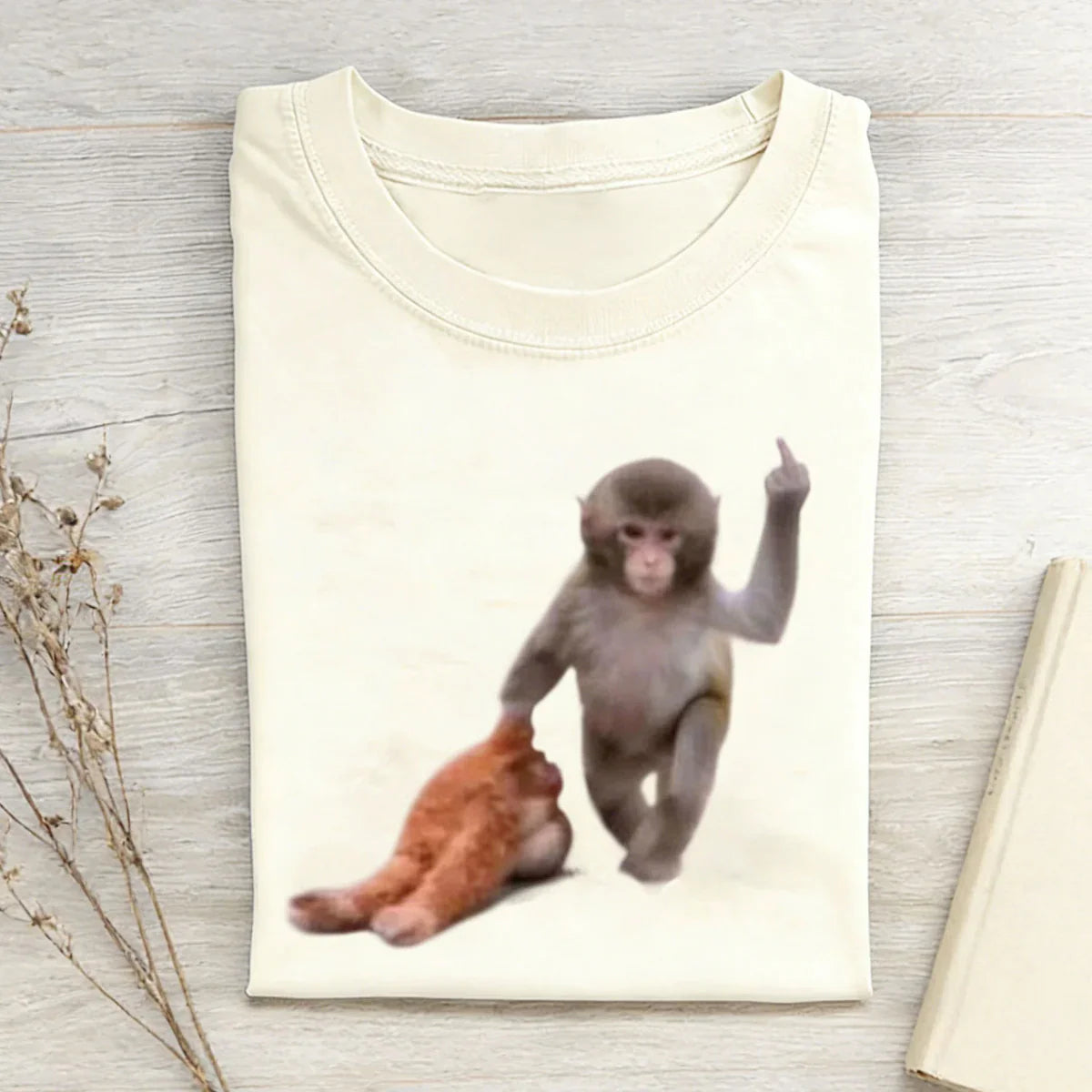 Punch-kun Monkey Meme Digital Inkjet T-shirt